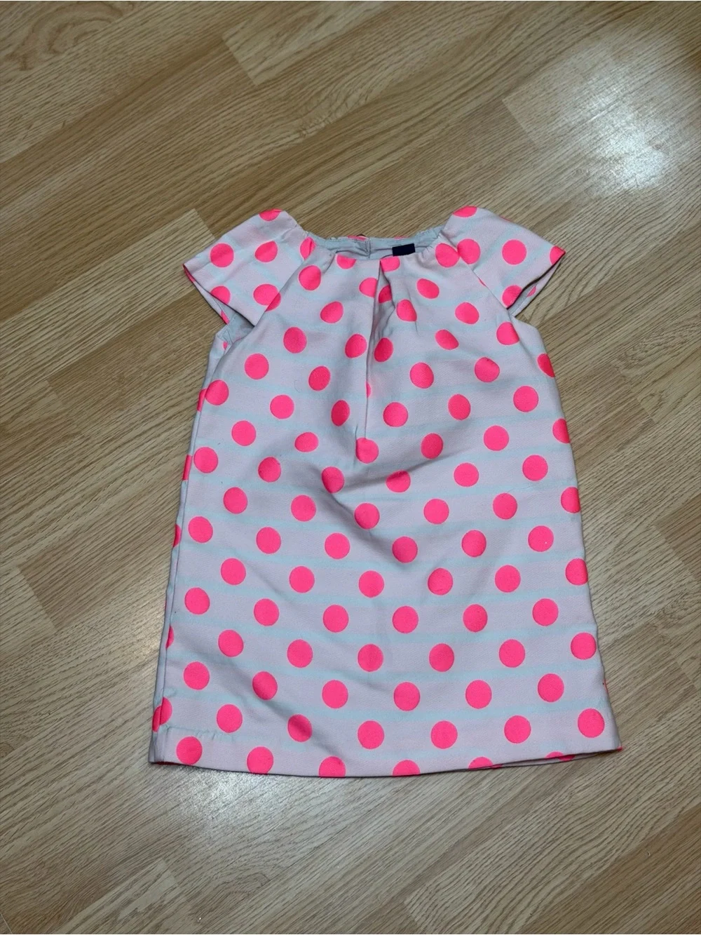 babyGap Toddler Girls 2 Years Pink Neon Polka Dot Short Sleeve Shift Party Dress